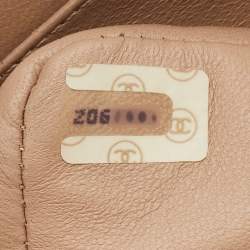 Pre Owned Chanel Beige Quilted Leather Small Vintage Classic Double Flap Bag