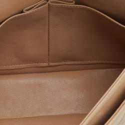 Pre Owned Chanel Beige Quilted Leather Small Vintage Classic Double Flap Bag