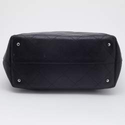 Pre Owned Chanel Black Quilted Leather Medium CC Shopper Tote