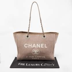 Chanel Beige Canvas Medium Deauville Tote
