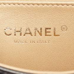 Pre Owned Chanel Black Quilted Leather Chic Pearls Flap Bag