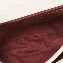 Pre Owned Chanel Off White Quilted Leather Medium Perfect Edge Flap Bag