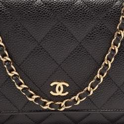 Chanel Black Quilted Caviar Leather WOC Clutch Bag