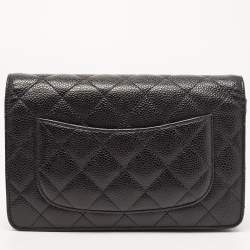 Chanel Black Quilted Caviar Leather WOC Clutch Bag