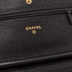 Chanel Black Quilted Caviar Leather WOC Clutch Bag