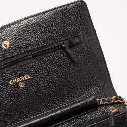 Chanel Black Quilted Caviar Leather WOC Clutch Bag