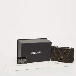 Chanel Black Quilted Iridescent Leather Edimbourgh WOC Clutch Bag