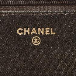 Chanel Black Quilted Iridescent Leather Edimbourgh WOC Clutch Bag