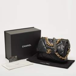 Chanel Black Quilted Leather CC Chain Link 19 Flap Bag