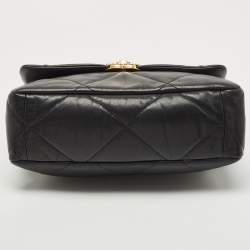 Chanel Black Quilted Leather CC Chain Link 19 Flap Bag