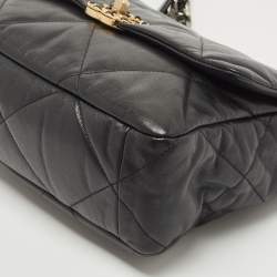 Chanel Black Quilted Leather CC Chain Link 19 Flap Bag