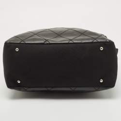 Pre Owned Chanel Black Quilted Coated and Canvas Paris Biarritz Grand Shopper Tote