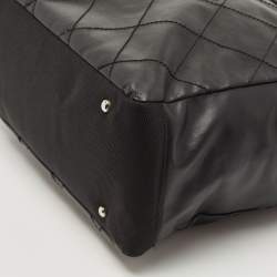 Pre Owned Chanel Black Quilted Coated and Canvas Paris Biarritz Grand Shopper Tote