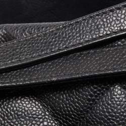 Pre Owned Chanel Black Quilted Caviar Soft Leather Medium Timeless Shopping Tote