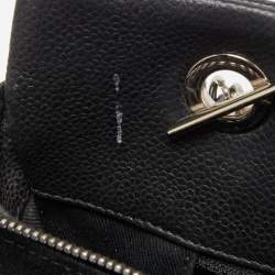 Pre Owned Chanel Black Quilted Caviar Soft Leather Medium Timeless Shopping Tote