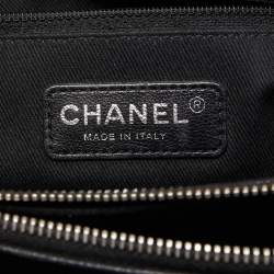 Pre Owned Chanel Black Quilted Caviar Soft Leather Medium Timeless Shopping Tote