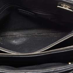 Pre Owned Chanel Black Quilted Caviar Soft Leather Medium Timeless Shopping Tote