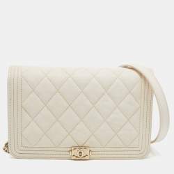 Chanel White Quilted Leather Boy WOC Bag Chanel