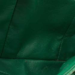 Pre Owned Chanel Green Quilted Perforated Leather East/West Classic Flap Bag
