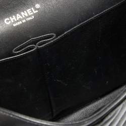 Pre Owned Chanel Black Chevron Quilted Caviar Leather Jumbo Classic Double Flap Bag