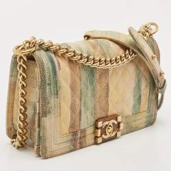 Pre Owned Chanel Multicolor Quilted Leather Medium Boy Bag