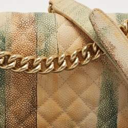Pre Owned Chanel Multicolor Quilted Leather Medium Boy Bag