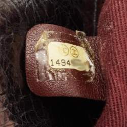 Pre Owned Chanel Black/Burgundy Quilted Nubuck and Leather In The Mix Bag