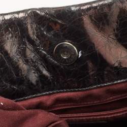 Pre Owned Chanel Black/Burgundy Quilted Nubuck and Leather In The Mix Bag