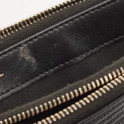 Chanel Black Quilted Leather Boy Zip Around Wallet On Chain