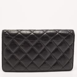 Chanel Black Quilted Leather Reissue 2.55 Long Wallet