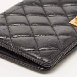 Chanel Black Quilted Leather Reissue 2.55 Long Wallet