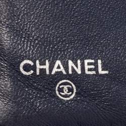 Pre Owned Chanel Navy Blue Quilted Leather CC French Wallet