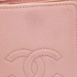 Chanel Light Pink Caviar Leather CC Bifold Card Case