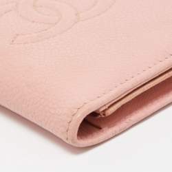 Chanel Light Pink Caviar Leather CC Bifold Card Case