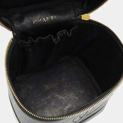 Pre Owned Chanel Black Leather Vanity Case Shoulder Bag