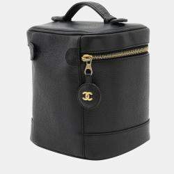 Pre Owned Chanel Black Leather Vanity Case Shoulder Bag