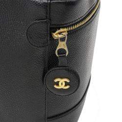 Pre Owned Chanel Black Leather Vanity Case Shoulder Bag