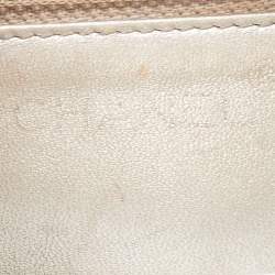Pre Owned Chanel Metallic Beige Quilted Canvas Mini Classic Chain Tote