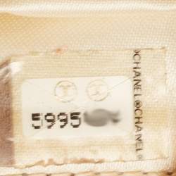 Pre Owned Chanel Metallic Beige Quilted Canvas Mini Classic Chain Tote