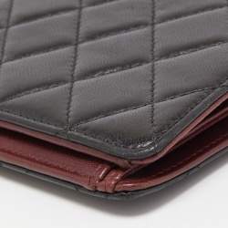Pre Owned Chanel Black Quilted Lambskin Leather L Yen Continental Wallet