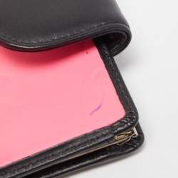Chanel Black Quilted Leather Cambon Ligne Compact Wallet