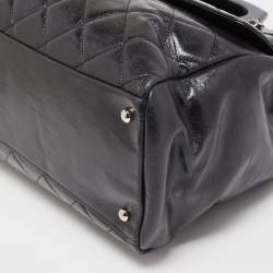 Pre Owned Chanel Black Quilted Glazed Leather Large CC Delivery Tote