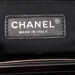 Pre Owned Chanel Black Quilted Glazed Leather Large CC Delivery Tote