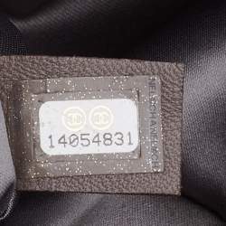 Pre Owned Chanel Grey Leather Funny Tweed Flap Shoulder Bag