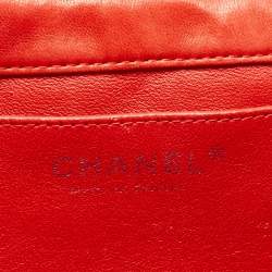 Pre Owned Chanel Red Quilted Leather Classic Flap Shoulder Bag