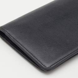 Pre Owned Chanel Black Caviar Leather L Yen Continental Wallet