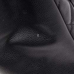 Pre Owned Chanel Black Quilted Caviar Leather Grand Shopper Tote