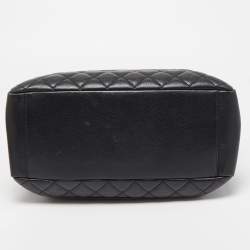 Pre Owned Chanel Black Quilted Caviar Leather Grand Shopper Tote