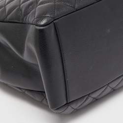 Pre Owned Chanel Black Quilted Caviar Leather Grand Shopper Tote
