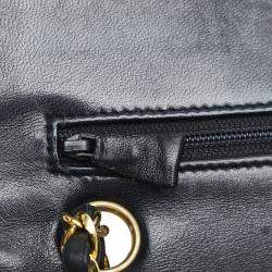 Pre Owned Chanel Black Small Classic Lambskin Double Flap